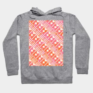 Checked, Checks in Pink, Orange and Cream Hoodie